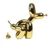 Oggetti decorativi Figurine palloncini Doggy Poo Statue Resin Animal Sculpture Decorazione per la casa Decorazione dell'ufficio Decorazioni per ufficio in piedi Oro nero 230531