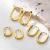 Hoop Earrings Trendy Style 17/19/21mm Geometric Square For Women Hiphop Gold Color Rust Proof Huggie Ear Jewelry Party Gifts