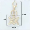 Keychains Lanyards 12 Constellation Alloy Diamond Keychain Bag Fashion Accessories Pendant Keyring Key Chain Drop Delivery DHCAM