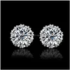 Stud Nieuwe Aangekomen Vrouwen 925 Sterling Sier Crown Earring Shiny Crystal Simated Diamonds Engagement Beautif Sieraden Drop Leveren Dhord