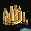 Quality Gold Glass Essential Oil Bottles Vial Cosmetic Serum Packaging Lotion Pump Atomizer Spray Bottle Dropper Bottle 20/30ML/50ml