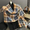 Sjaals Vrouwelijke Winter Temperament Koreaanse Versie Maat Plaid Oversized Sjaal Met Sjaal Imitatie Kasjmier Warme Dikke Hals