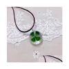 Pendentif Colliers De Mode Cristal Boule De Verre Trèfle Collier Longue Sangle En Cuir Chaîne Diy Charmes Femmes Bijoux Drop Delivery Pendentifs Dhy9J