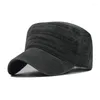 Ball Caps Fashion Men's Military Cap Spring Sun Hat Look consumato Flat-Top slavato all'ingrosso