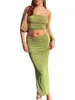 Casual Jurken Y2k Maxi Rok Sets Vrouwen 2 Stuk Outfits Sexy Mouwloos Backless Crop Tube Top Bodycon Lange Streetwear