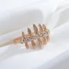 Cluster-Ringe Kinel Vintage 585 Rose Gold Farbe Ring für Frauen Einzigartige kreative glückliche ethnische natürliche Zirkon Geschenk Boho Schmuck