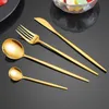 Servies Sets 24 stks Gouden Set Roestvrij Staal Steak Mes Vork Koffielepel Theelepel Bestek Vaatwasmachinebestendig Keuken Tablewar 230531