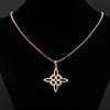 Pendant Necklaces Womens Witch Knot Necklace Stainless Steel Irish Celtic Knot Pendant Fashion Pendant Good Luck Jewelry Gifts for Girls J230601