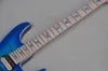 6 strängar Blue Electric Guitar med quiltad lönnfanérflamma Maple Neck Color and Logo anpassningsbar