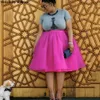 Kjol anpassad mode rosa tyll kjol vintage midi veckade kjolar kvinnor lolita petticoat falda mujer saia jupe hemlighet plus storlek 5xl