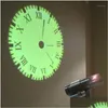 Wall Clocks Creative Analog Led Digital Light Desk Projection Roma/Arabia Clock Remote Control Home Decor Us1 Drop Delivery Garden Dhdxg