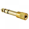 Goud 6.3mm 1/4 "Stekker naar 3.5mm 1/8" Vrouwelijke Jack Stereo Hoofdtelefoon Audio Adapter Thuis Connectors adapter Microfoon