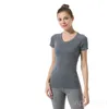 Yoga Sport Tshirt Femme Col Rond À Manches Courtes Fitness Training Tops Lady Elastic Yogas Tee Running Athletic Swift Speed Tee Girl Swiftly Vest