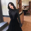 Casual Dresses Fall Winter Hepburn Style Black Dress Women Yujie Strap Two Piece Set Fashion Plus Size Women's Clothing Suit