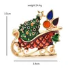 Pins Brooches Wuli baby enamel tree candle sled new year gift brooch G230529