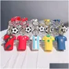 Bijoux Football Vêtements Pvc Porte-clés 3D Voiture Sac À Dos Porte-clés Artisanat Cadeau En Gros Drop Delivery Bébé Enfants Maternité Accessoires Otbcm