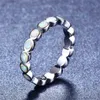 Band Rings Bamos Cute Silver Color Trendy White/Blue Finger Engagement Jewelry For Women Best Gifts