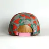 Klassischer Hut mit Buchstabendruck, Erdbeer-Baseballkappe, berühmter Damen-Sport-Golf-Eimerhut aus Baumwolle