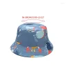 Bérets sous-marin Animal motif imprimé seau chapeau Double face pêcheur casquette extérieur plat haut chapeau de soleil pour femmes hommes