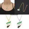 Pendant Necklaces 28TF Unisex Syria Country Map Flag Pendant Necklace Gold Silver Color Chain Choker Necklace Jewelry Christmas Party Ornament J230601