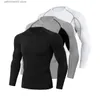 T-shirts pour hommes Gym T-shirt pour hommes Basketball Football Compression Shirt Hommes Bodybuilding Tops Tee Tight Rashguard T-shirts Manches courtes Vêtements T230601