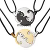 Colliers pendants couple de mode en acier inoxydable Animal Cat Collier de coeur pendentif Collier créatif pour femmes bijoux animaux Gift J230601