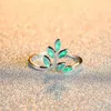 Band Rings Cute Female Blue White Ring Rose Gold Silver Color Engagement Elegant Bridal Thin Wedding For Women