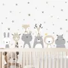 Cartoon Lion Giraffe Aufkleber Wand niedliche Tiere Sterne Aufkleber Kindergarten Vinyl Kinderkunstabziehbilder für Baby Kinderzimmer Home Dekoration 230531