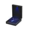 FORTE Led jewellery box black lacquer silk screen luxury led jewellery package custom ring boxes jewelry box with lights