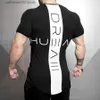 Men's T-Shirts Men Gyms Fitness Bodybuilding T-shirt Summer Casual Printed Cotton Short sleeve Black Tee shirt Male Workout Tops Brand Apparel T230601