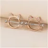 Nipple Rings Cat Breast Piercing Jewelry Stainless Steel Bar Shield Er Barbell Adt For Women Sexy Piercings Drop Delivery Body Dhsab