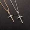 Naszyjniki wisiorek moda Rhinestone Cross Cross Naszyjnik Jezus Biżuteria dla mężczyzn Kobiety Akcesoria religijne Para biżuteria Prezenty Hurtowe J230601