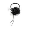 Pendant Necklaces Ingemark Exaggerated Elegant Big Rose Flower Clavicle Chain Necklace Women Kpop Adjustable Bowknot Rope Choker Y2K Accessories J230601