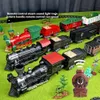 Electric/RC Track Electric Train Toy Remote Control Smoking Locomotive Rails Assemble DIY Tracks Set Classical Toys for Children 230601