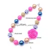 Kralen Kettingen Pretty Flower Kid Chunky Ketting Goldadd Roze Kleur Bubblegum Kraal Kinderen Sieraden Voor Peuter Meisje Drop Levering Dhodx