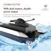 Electric/RC Boats 2.4GHz LSRC-B8 RC Speedboat With Storage Bag Waterproof Double Motor Model Electric High Speed Racing Portable Ship Toys for boy 230601