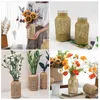 Vases Straw Glass Vase Desktop Wedding Table Decor Household Flower Arrangement Stand Container