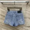 23SS FW Cotton Women Shorts Jeans الجينز مع خطاب شامل للطباعة الإناث من Milan Runway العلامة التجارية Cowboy Jersey Outwear Outwear Denim A-Line Hotty Hot Pants