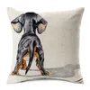 CUSHIONDECORATIVE PALLOW DACHSHUND DOG CUSHION Täcker Borvmålning Bomull Linne Dekorativt sovrumssoffa Hemdekoration 45x45cm 230531