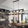 Lustres americanos retrô loft industrial candelabro de vento gaiola de ferro longo para restaurante lâmpada sala de estar quarto luminárias