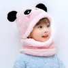 Hiver enfants chapeau Plus polaire enfants casquettes dessin animé chapeau filles garçons écharpe épaissir casquette nouveau-né photographie bébé trucs accessoires