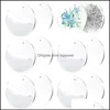 Porte-clés Fashion Aessorieskeychains 20 pièces 3 pouces blancs en acrylique transparent avec trou disque durable parfait pour le bricolage 1 8 Thick162q