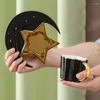 Чашки блюдцы северная креативная луна -звезда с блюдкой золотой ложкой уникальный керамический набор для кофейного чая кухонная посуда подарок ее