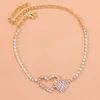 Cavigliere di lusso con cuore pieno di diamanti Donne Ragazze Boho Tennis Catena Piede Braccialetto alla caviglia Summer Beach Party Jewelry