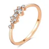 Band Rings Stylish Fashion Women Ring Finger Jewelry Rose Gold Color Rhinestone Crystal Size