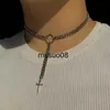 Naszyjniki wisiorek Goth Choker Pierścień Dagger Naszyjnik Cosplay grunge gotycki punk klasyczny mroczna dziewczyna biżuteria alternatywna minimalistyczna kołnierz J230601