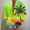 Designer herenhemd Zomer Hawaiiaans overhemd Kokospalm Grafische prints Opstaande kraag Outdoor Street Lange mouw Print Kleding Mode Casual Comfortabel