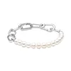 2021 New 100％925 Sterling Silver 599694C01 Classic Bracelet Clear CZ Charm Bead Fit DIYオリジナルファッションブレスレットファクトリーW256C