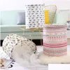 Storage Baskets Large Round Clothes Basket Printing Pastoral Animal Cartoon Sundries Organizer Home Folding Kids Toy Bucket Drop Del Dhi2N