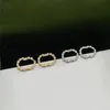 Kadınlar için Jewlery Designer Vintage Floral Elmas Saplamalar G Gold Hoop Küpeler Altın Petal Kutu Doğum Günü Hediyesi V85E#